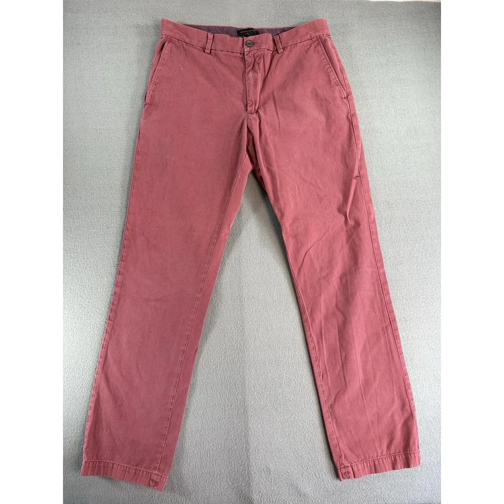 Banana Republic Aiden Chino Pants Mens 34x34 Red Slim Fit Canvas Casual